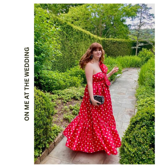 NWOT Atsu Sally Bow Midi Dress | Red Polka Dot | Size L - Picture 4 of 9